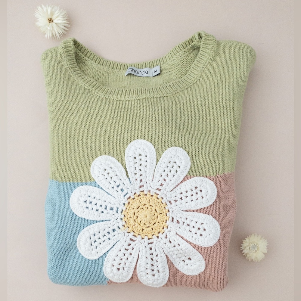 Ghanda Clothing Daisy Panel Knit Sweater